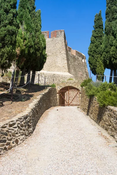 Fort Saint Elme, Collioure wzdłuż Morza Śródziemnego, Langwedocja-Roussillon, Francja — Zdjęcie stockowe