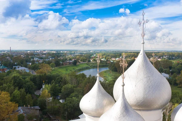 Cupole di Santa Sofia Cattedrale di Vologda Cremlino, Russia — Foto Stock