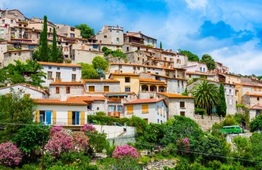 Pyrenees Orientales, Languedoc Eus köy görünümü-Roussillon. EUS 100 en güzel köylerinden Fransa olarak listeleniyor