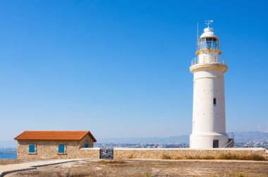 Paphos Archaeological Park, Kıbrıs'taki antik kalıntıları eski beyaz deniz fenerinde
