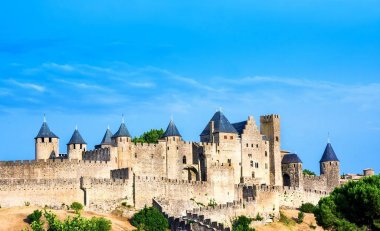 carcassone Fransa'nın eski şehir güzel görünümü