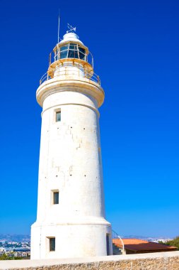 Paphos Archaeological Park, Kıbrıs'taki antik kalıntıları eski beyaz deniz fenerinde