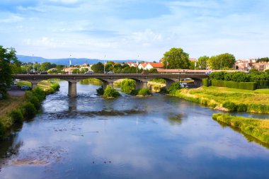 Carcassonne ve nehir Aude, Fransa