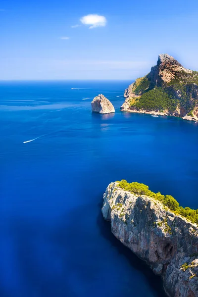 Kaap-Formentor pollensa hoge luchtfoto zeezicht in mallorca balearen — Stockfoto