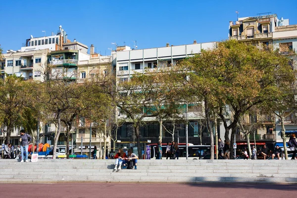 Barcelona Spain February 2020 Facade Typical Residential Building Eixample District — Stock Photo, Image