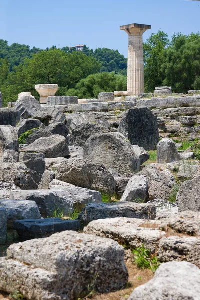 Olimpia Grecia Giugno 2014 Resti Edifici Nell Antico Sito Archeologico — Foto Stock