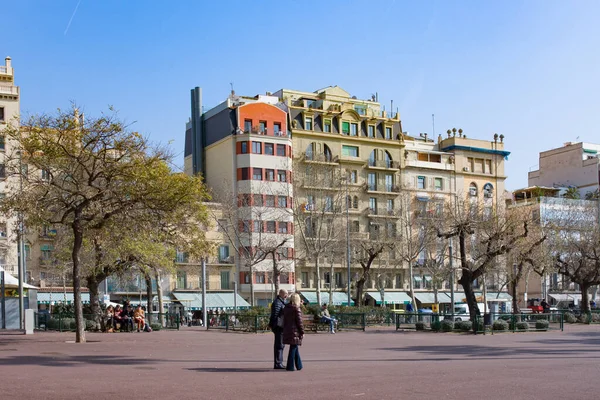 Barcelona Spanyolország Február 2020 Facade Typical Residential Building Eixample District — Stock Fotó