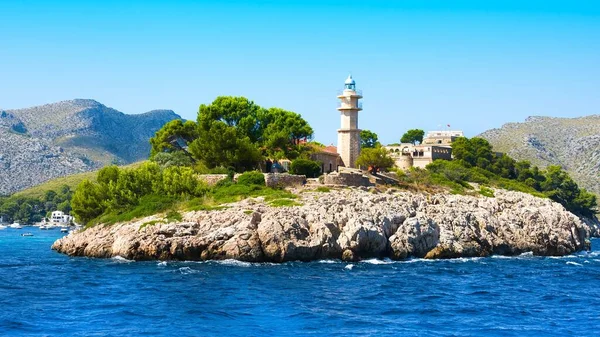Lighthouse Island Summersunny Day Mallorca Balearic Island Spain — Stock Photo, Image