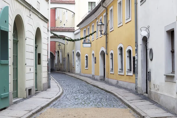 如诗如画的小巷里的哥利兹，德国小镇 — 图库照片