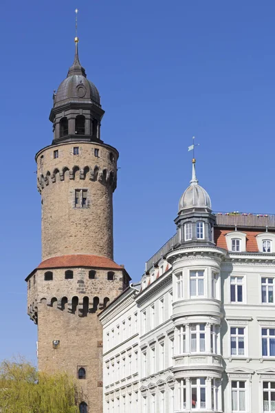 Reichenbacher Turm kulesi tarihi küçük kasaba, Goerlitz, Almanya — Stok fotoğraf