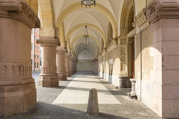 Historische Arcades in de stad van Goerlitz, Duitsland — Stockfoto