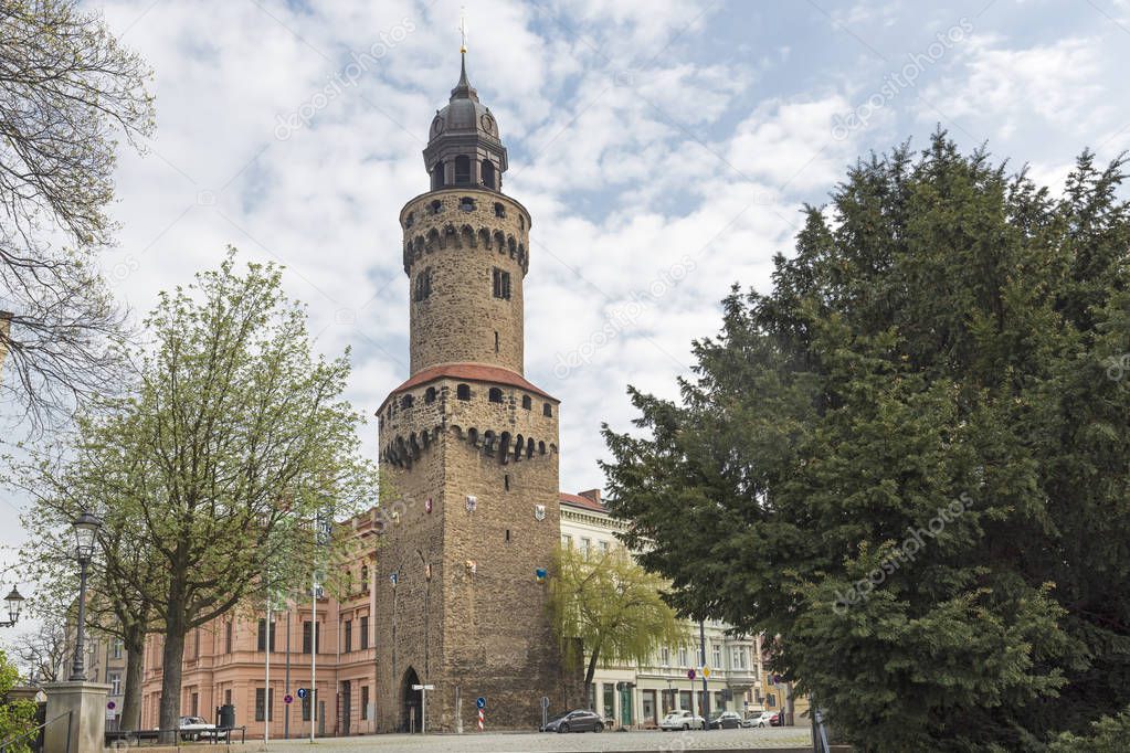 Reichenbacher Turm tower in the historic small town of Goerlitz, Germany