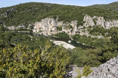 Ardèche bölgesinde, Güney Fransa tipik peyzaj