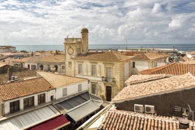 Küçük kasaba, Saintes-Maries-de-la-Mer, Güney Fransa'da