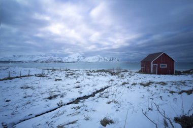 Norveç, Avrupa 'daki Lofoten adalarında kış mevsimi