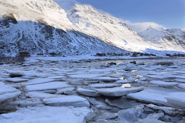 Zima Ostrovech Lofoten Norsku Evropa — Stock fotografie