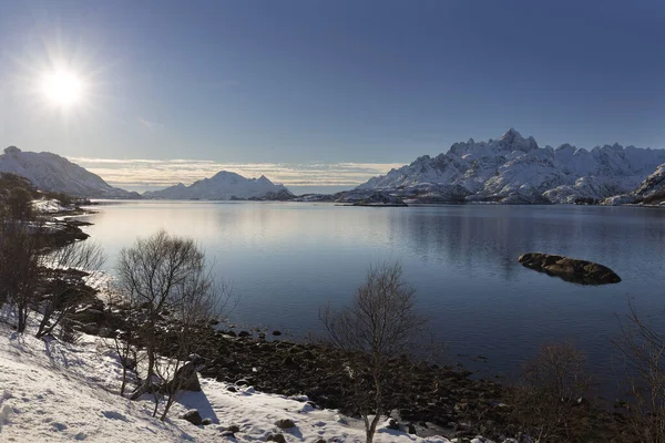 Inverno Sulle Isole Lofoten Norvegia Europa — Foto Stock