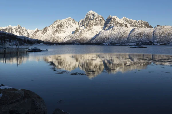 Inverno Sulle Isole Lofoten Norvegia Europa — Foto Stock