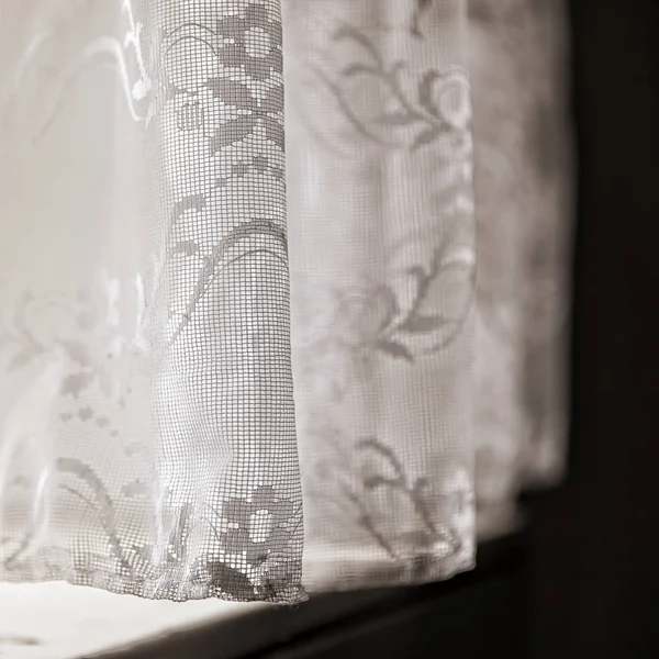 Old curtains in an abandoned house, can be used as background — Stock Photo, Image