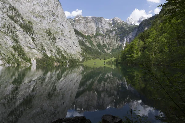 Jezioro Obersee Bawarii Niemcy Latem — Zdjęcie stockowe