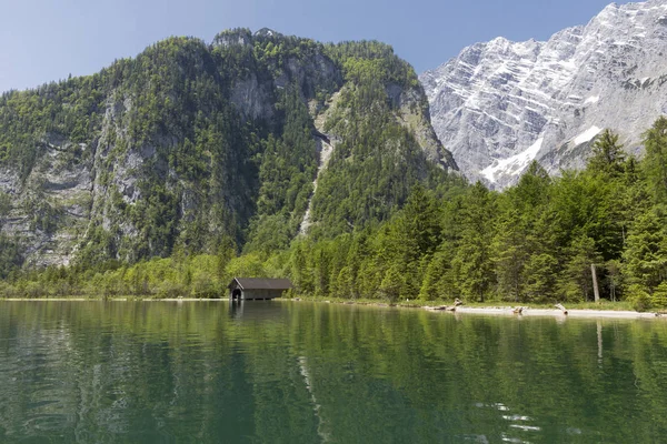 Jezioro Koenigssee Bawarii Niemcy Latem — Zdjęcie stockowe