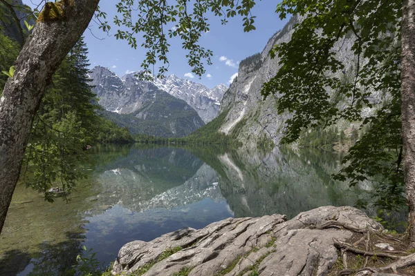 Jezioro Obersee Bawarii Niemcy Latem — Zdjęcie stockowe