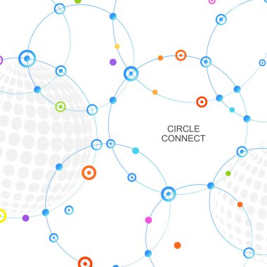Yarım ton vektör tasarımı. Soyut noktalı daire illüstrasyon