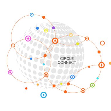 Yarım ton vektör tasarımı. Soyut noktalı daire illüstrasyon