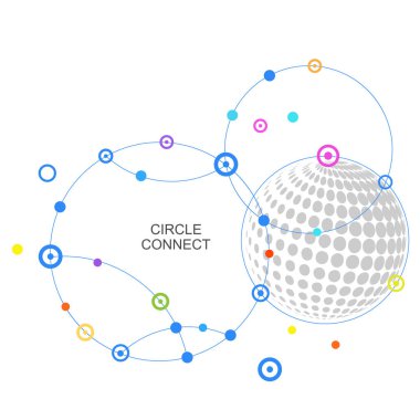 Yarım ton vektör tasarımı. Soyut noktalı daire illüstrasyon