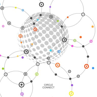 Yarım ton vektör tasarımı. Soyut noktalı daire illüstrasyon