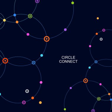Ağ kalıp. Bağlantıları daire ile dijital arka plan