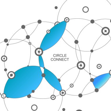 Vektör soyut teknolojik altyapı ile bağlan daire ve nokta