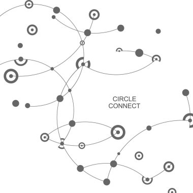 Vektör soyut teknolojik altyapı ile bağlan daire ve nokta