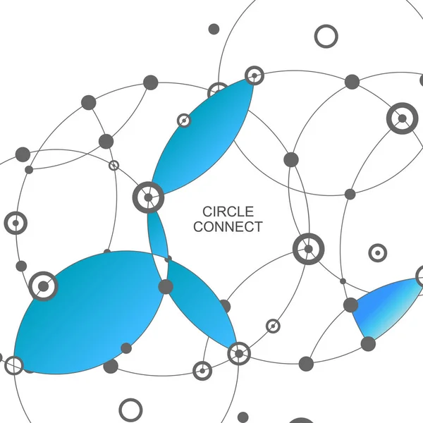 Векторный абстрактный технологический фон с кругом соединения и точкой — стоковый вектор