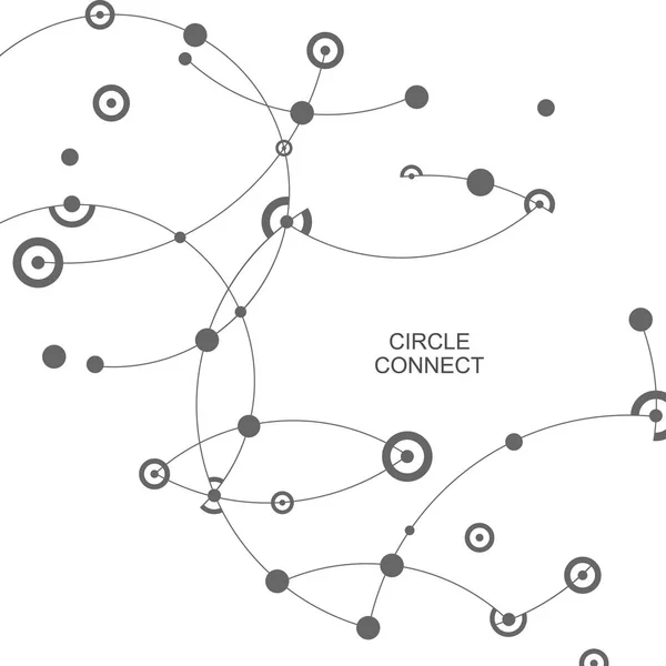 Векторный абстрактный технологический фон с кругом соединения и точкой — стоковый вектор