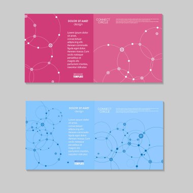 Vektör desen broşür bağlı daireler bir baskı ile açıklanması