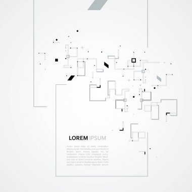Soyut kompozisyon ve geometrik öğeleri. Vektör arka plan