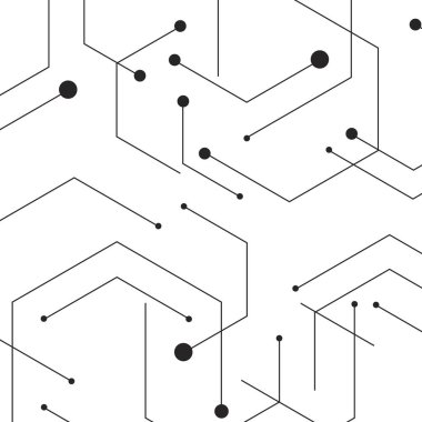 Altıgenler, bilim, kimyasal leşler. Vektör bağlantısı ve sosyal ağ. Çizgiler ve noktalarla kavram