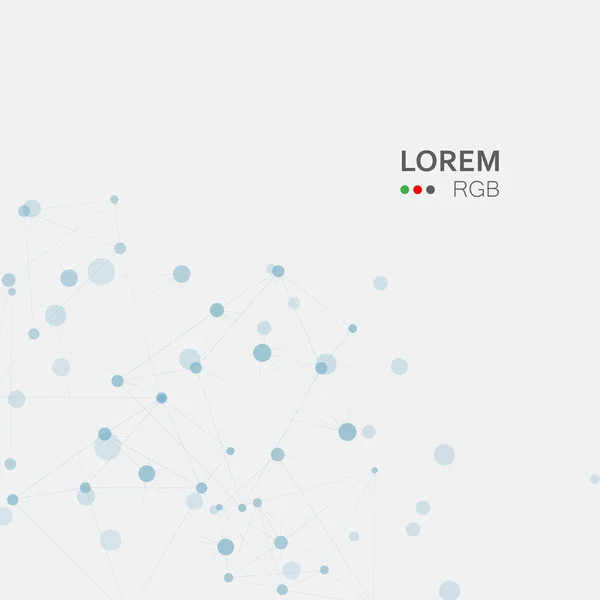 Contexte scientifique abstrait avec liens entre points et lignes — Image vectorielle