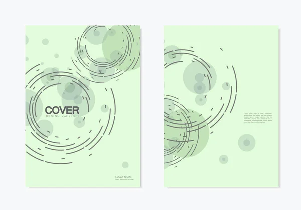 Conception de brochures entreprise modèle couverture avec tourbillon abstraite cercle design — Image vectorielle
