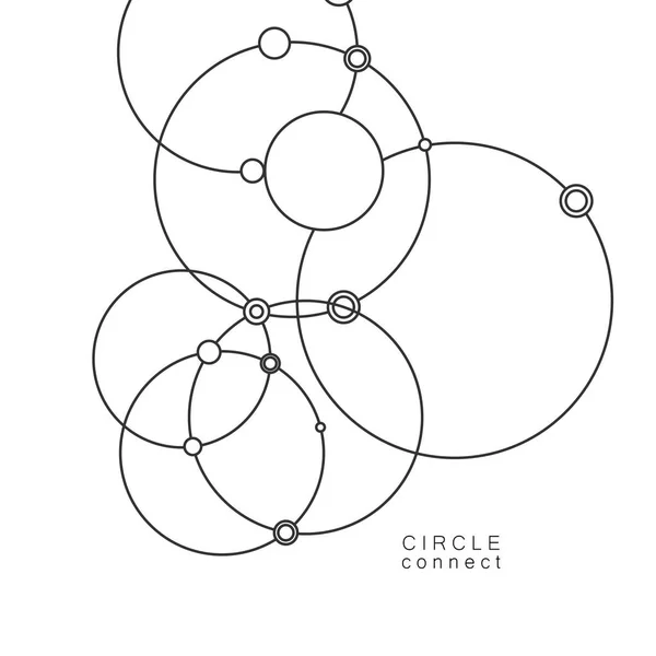 Tecnología punto abstracto y conexión de círculo — Vector de stock