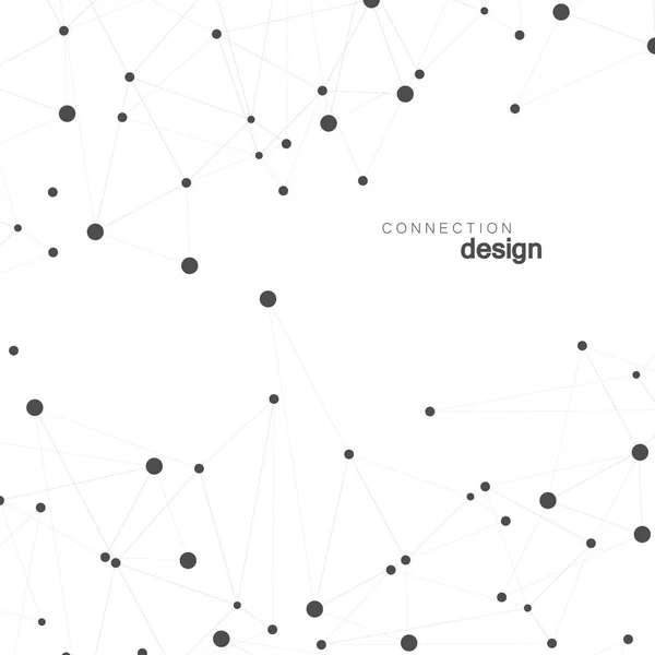 Résumé connecter l'arrière-plan réseau polygonal avec des points et des lignes — Image vectorielle