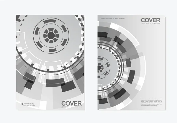 Broschüre mit abstrakter runder Struktur. technologisches Design — Stockvektor