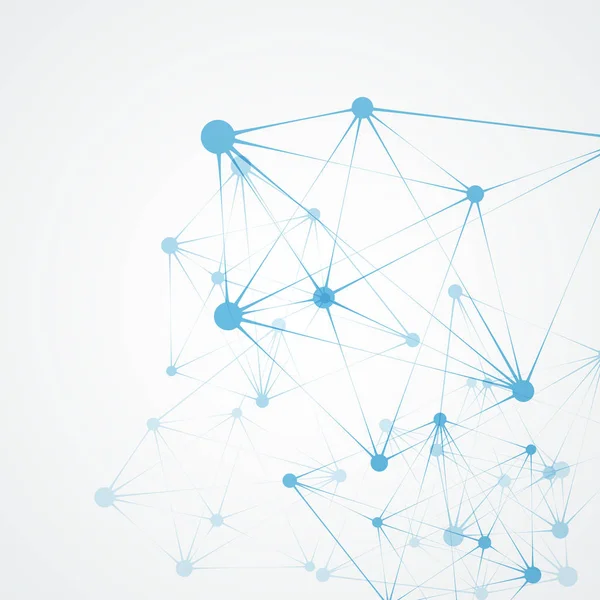 Çokgen ağ şekiller noktalar ve çizgiler bağlanma ile soyut. Bilim ve teknoloji arka plan