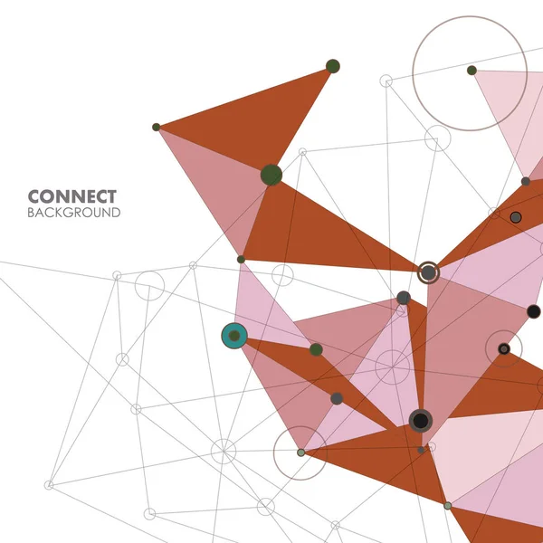 Абстрактный многоугольник с соединяющими точками и прямыми. Наука о связях — стоковый вектор