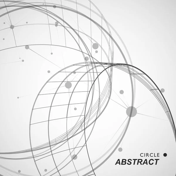 Абстрактная линия формы круга и точки — стоковый вектор