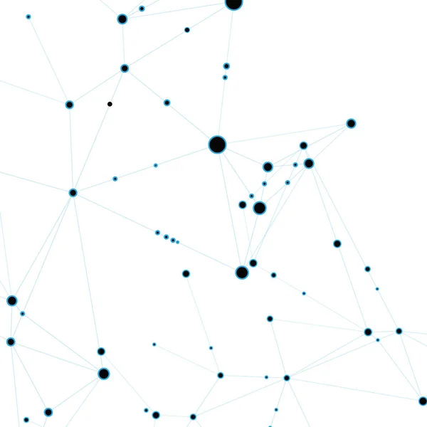 Fond abstrait polygonal avec ligne et points connectés. Conception technologique moderne pour les futurs projets mondiaux — Image vectorielle