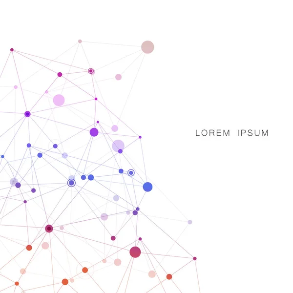 Fond abstrait polygonal avec ligne et points connectés. Conception technologique moderne pour les futurs projets mondiaux — Image vectorielle