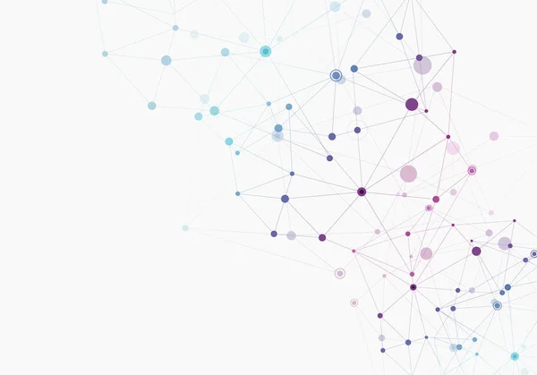 Molekül yapısı tarzı ile soyut poligonal geometrik şekil. Vektör çizim bağlanmak