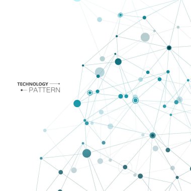 Bağlantılı çizgi ve noktalar ile poligonal arka plan. Gelecekte dünya projeler için modern teknolojik tasarım